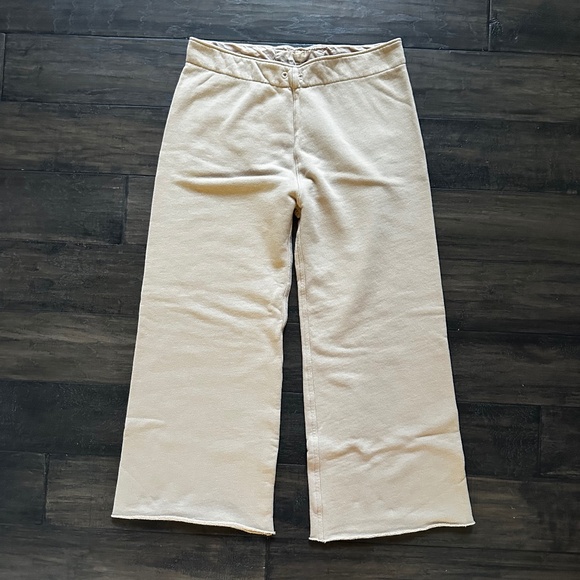 NILI LOTAN Camel Crop Wide Leg Ankle Sweatpant Sz S NEW!! - Picture 1 of 2